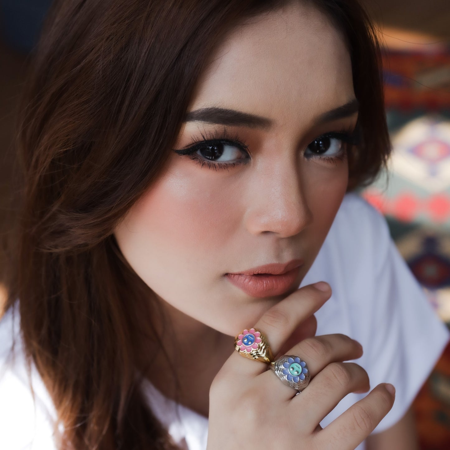 Dizzy Flower Ring Gold