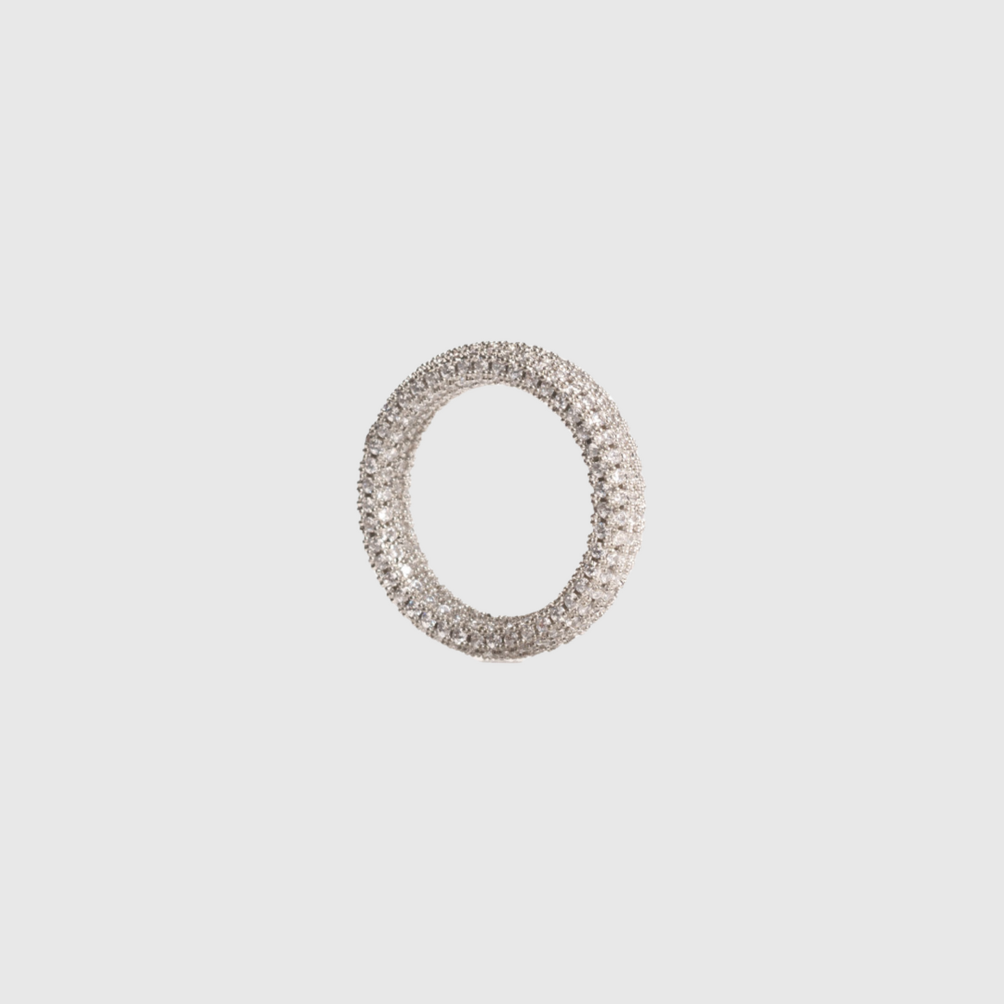 Full Link Iced Out Ring Silver