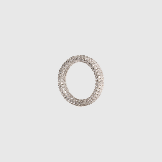 Full Link Iced Out Ring Silver