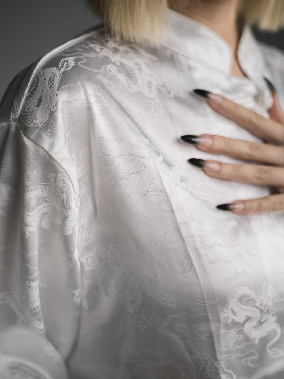 Cheong Sam Crop Top White