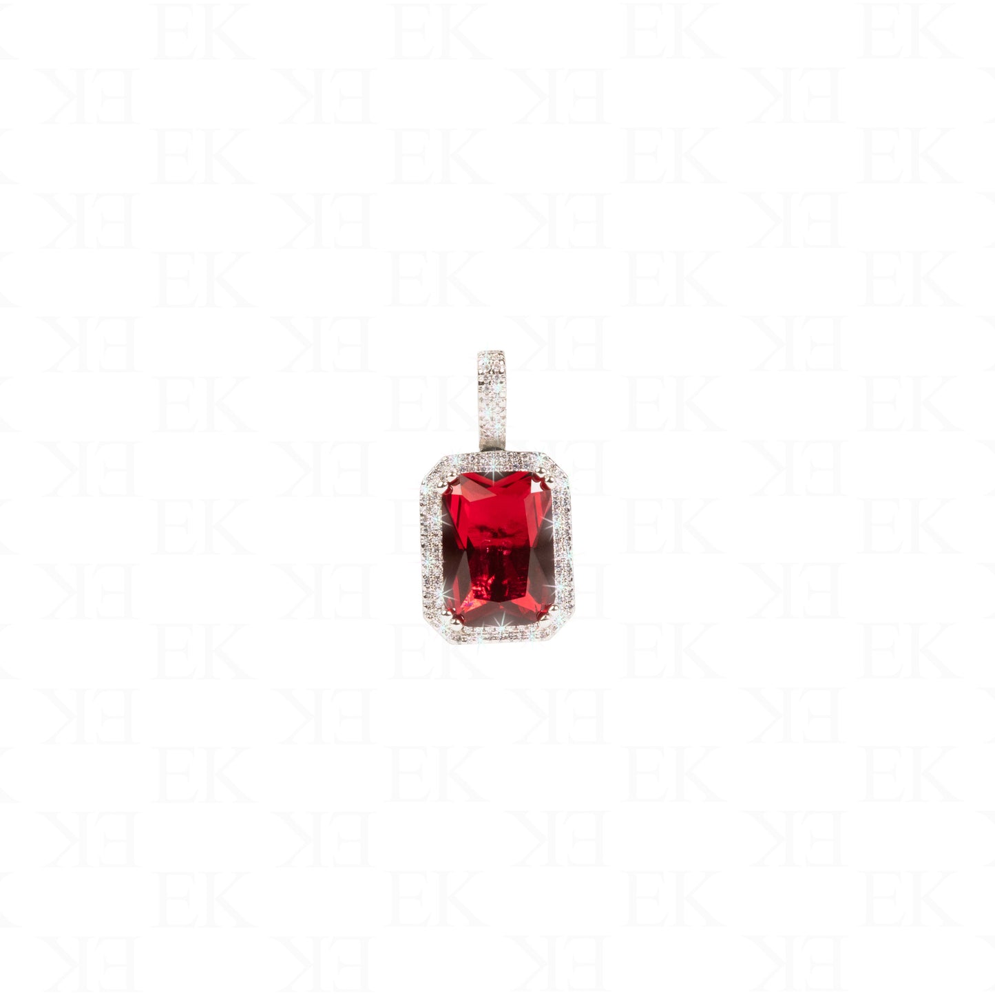 Red Sapphire Necklace Silver