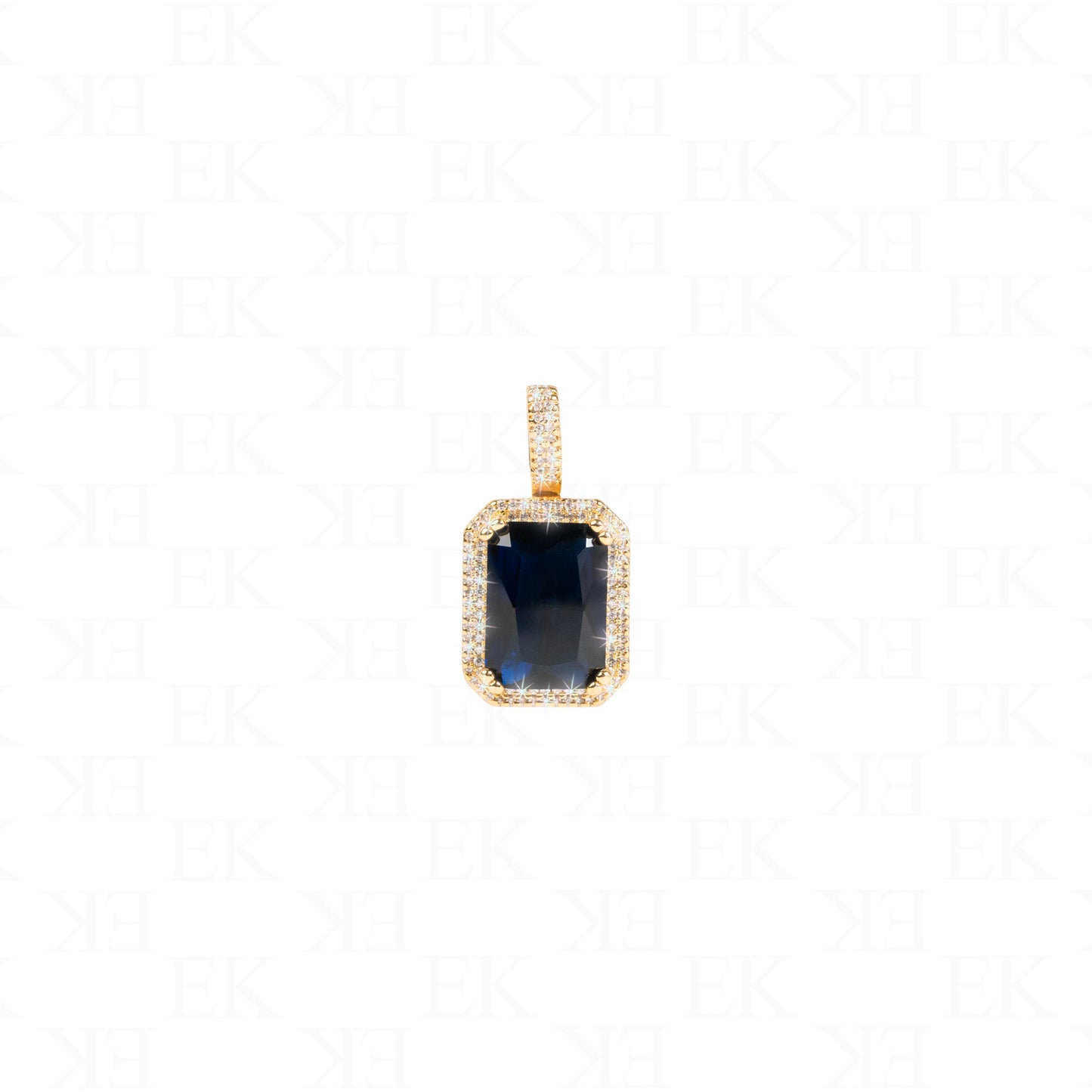 Dark Blue Sapphire Necklace Gold