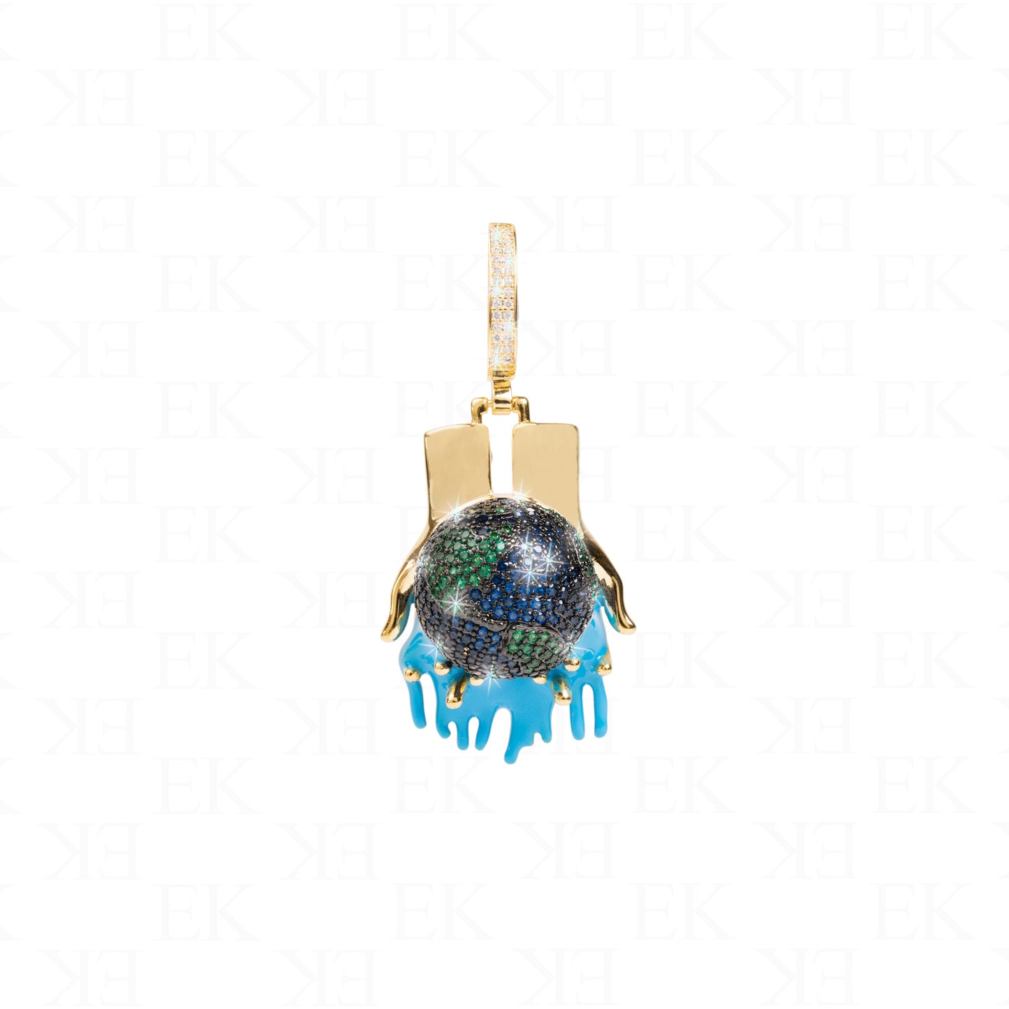 Dripping Globe Necklace Gold
