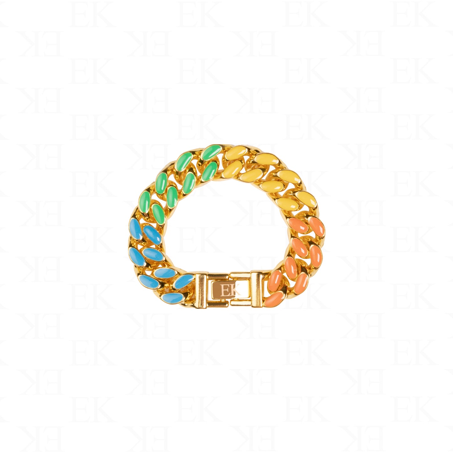 Five Tone Cuban Bracelet Gold