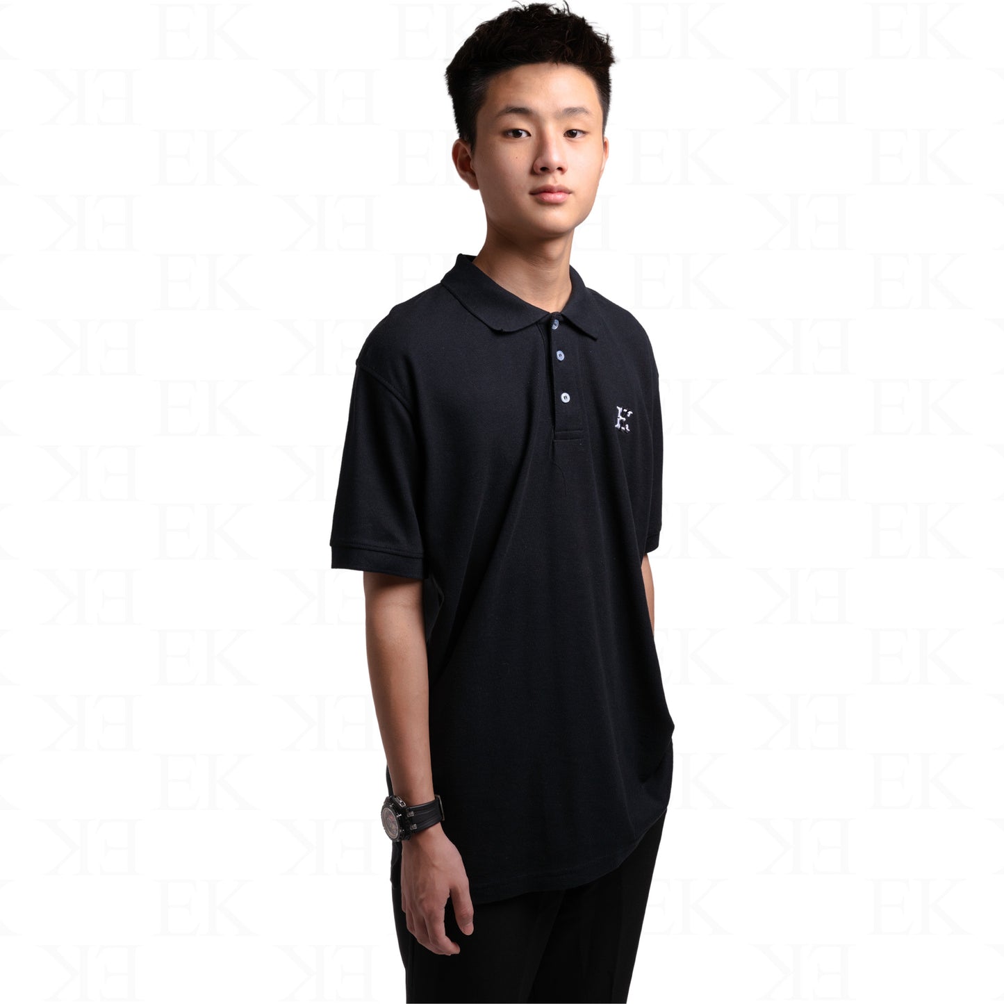 EK Logo Polo Tee Black