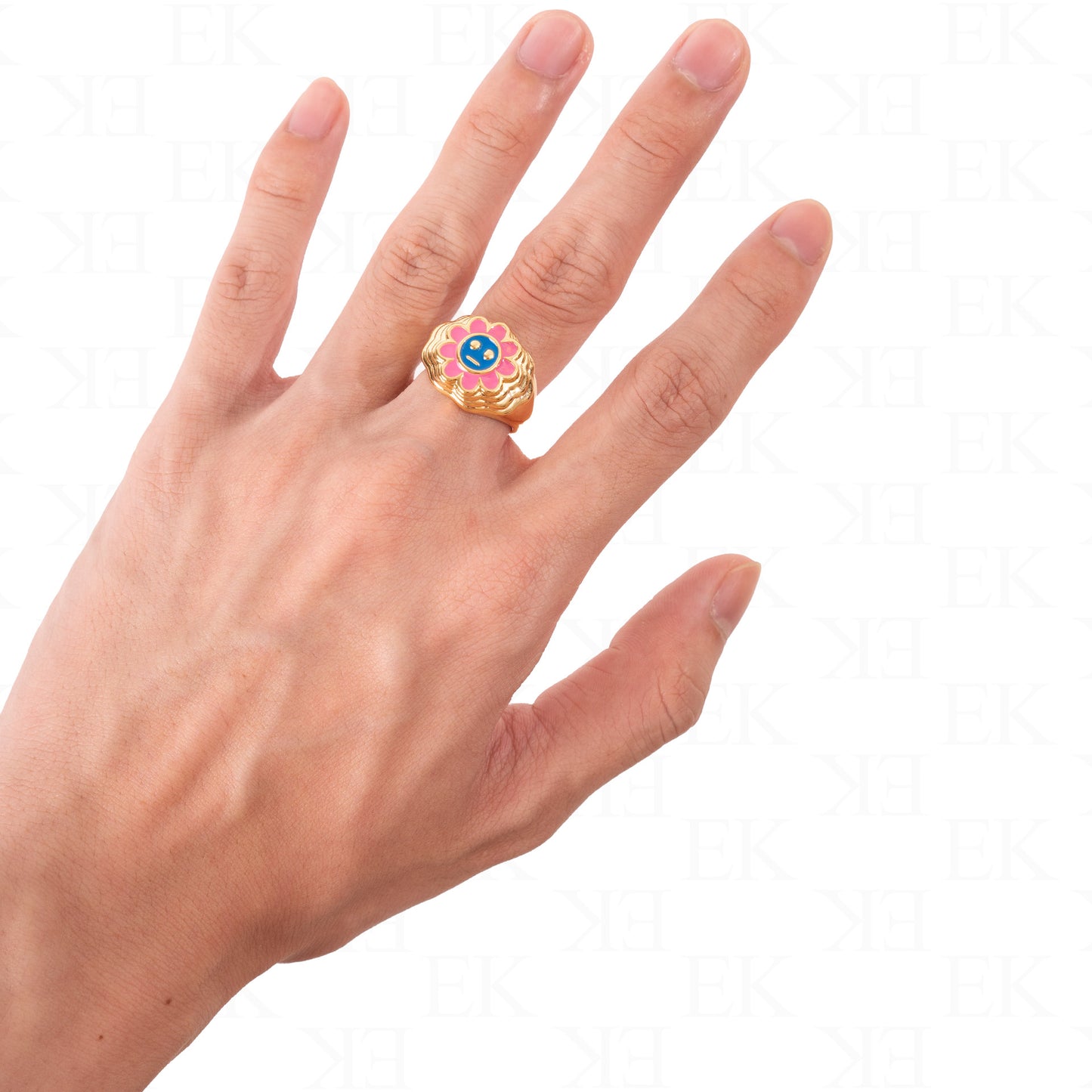 Dizzy Flower Ring Gold