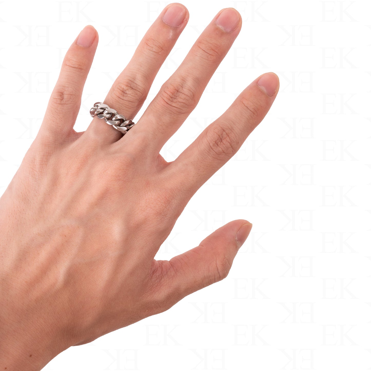 Steel Cuban Ring Silver