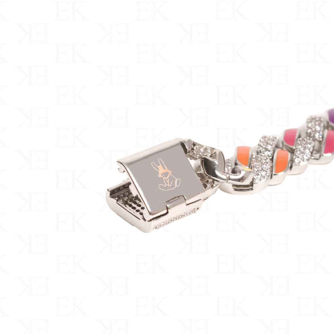 Rainbow Cuban Chain Silver