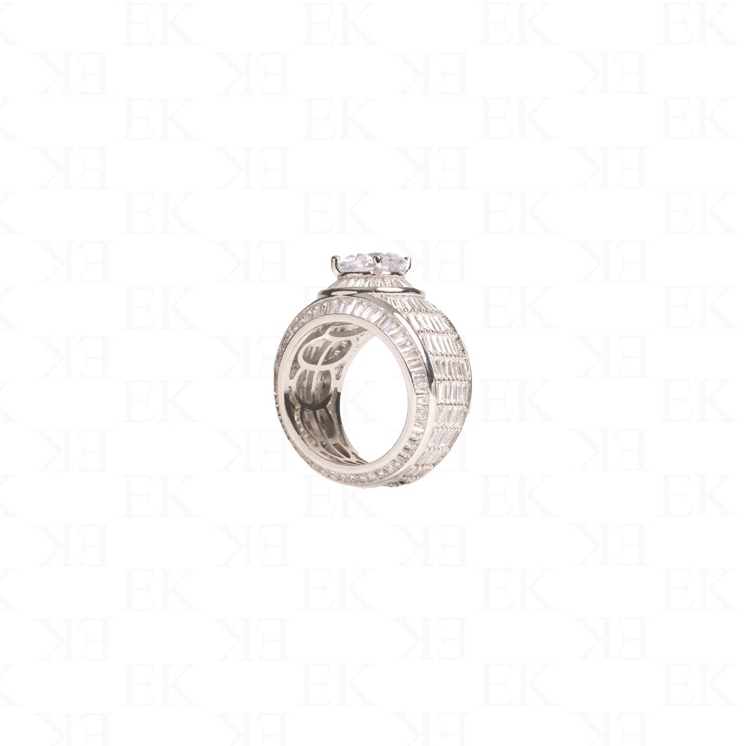 Echo Iced Out Ring Silver