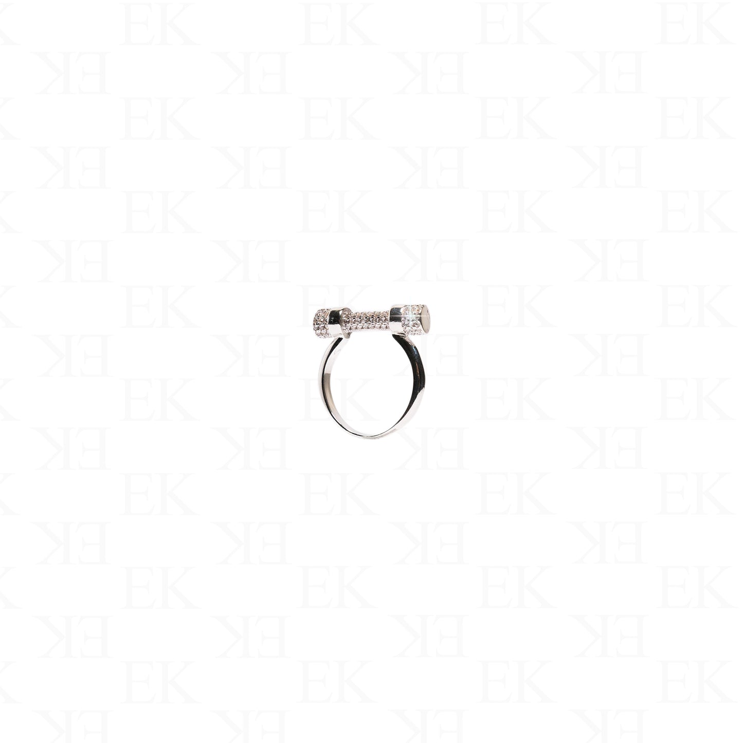 Dumbbell Ring Silver