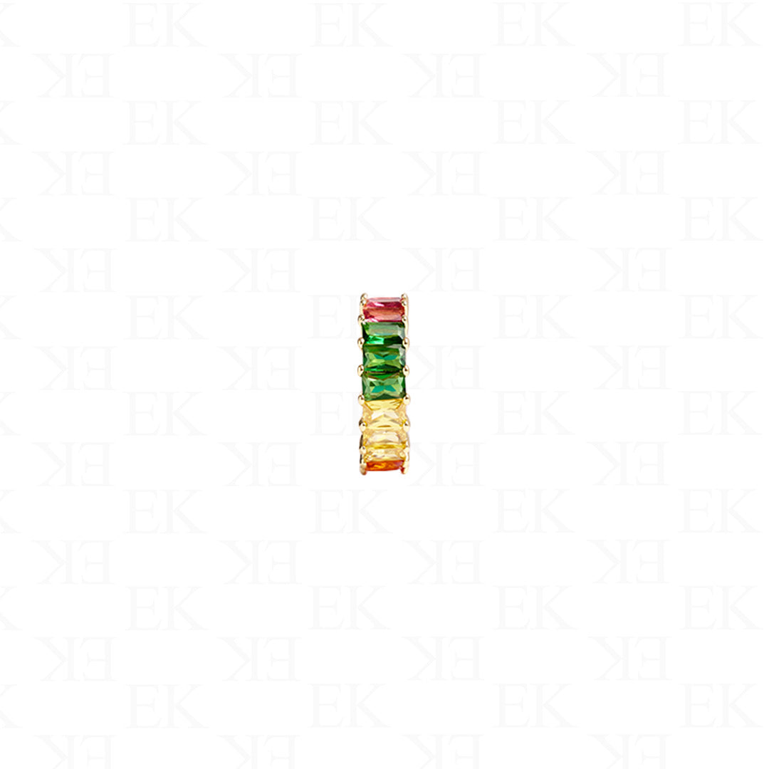 Mini Baguette Rainbow Ring Gold