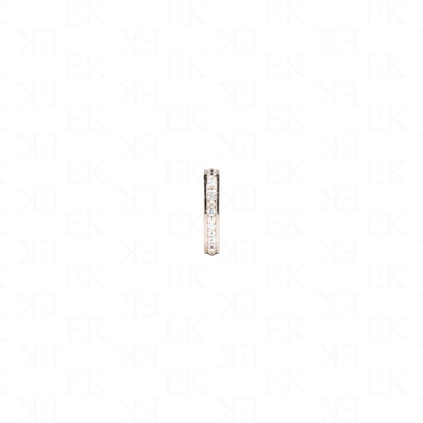 Single Iced Out Band Ring Silver