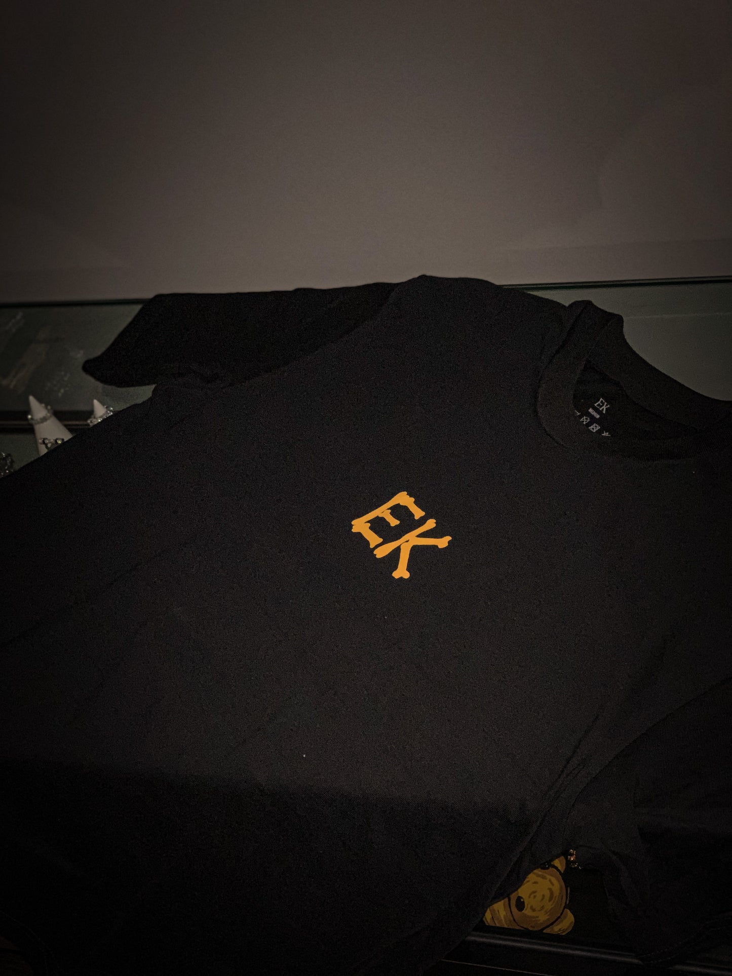 Orange Skull Black T-Shirt