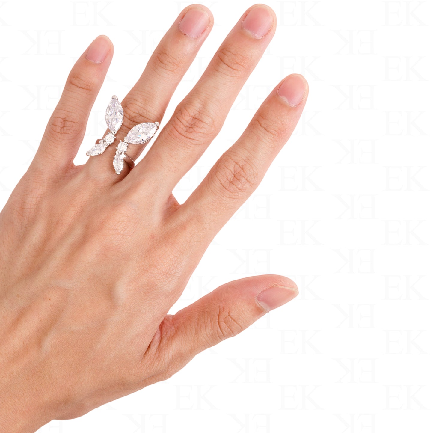 Iced Out Butterfly Ring