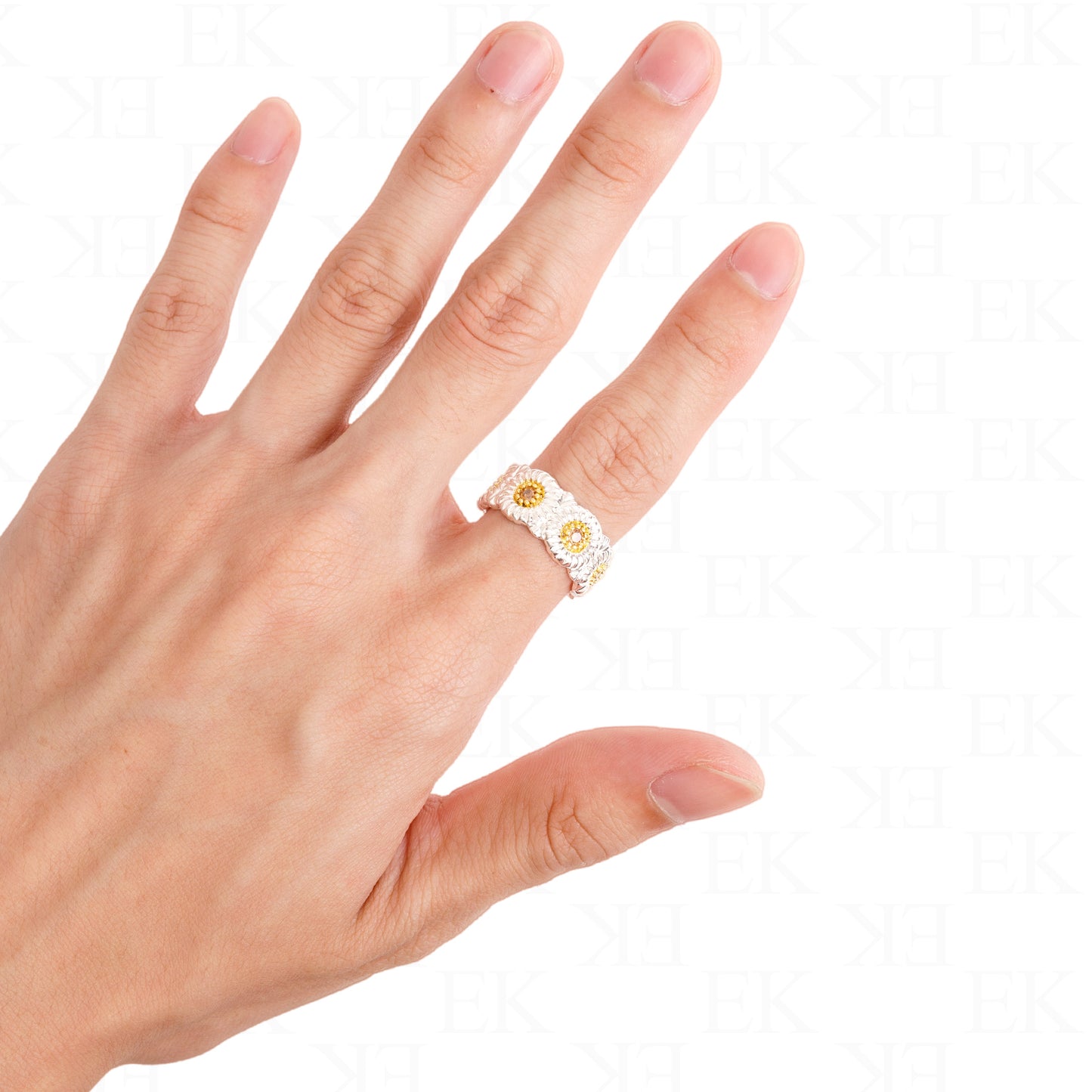 Iced Out Sunflower Ring