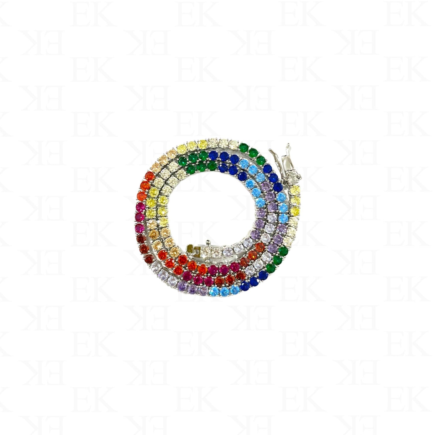 Rainbow Tenez Chain Silver 2mm
