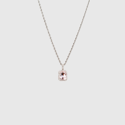 Pink Sapphire Necklace Silver