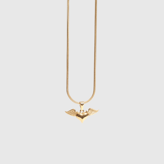 Flying Heart Necklace Gold