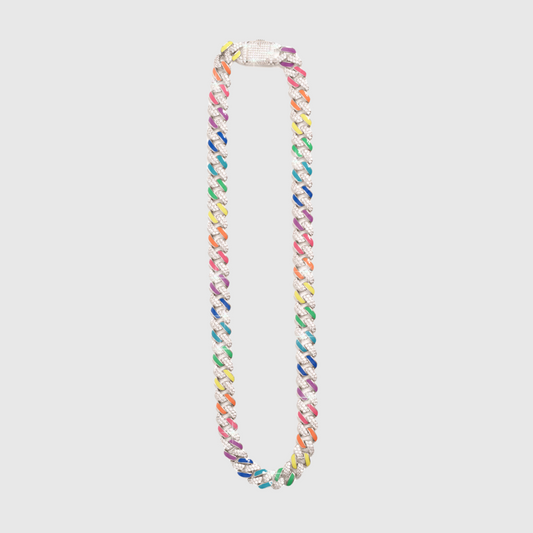 Rainbow Cuban Chain Silver