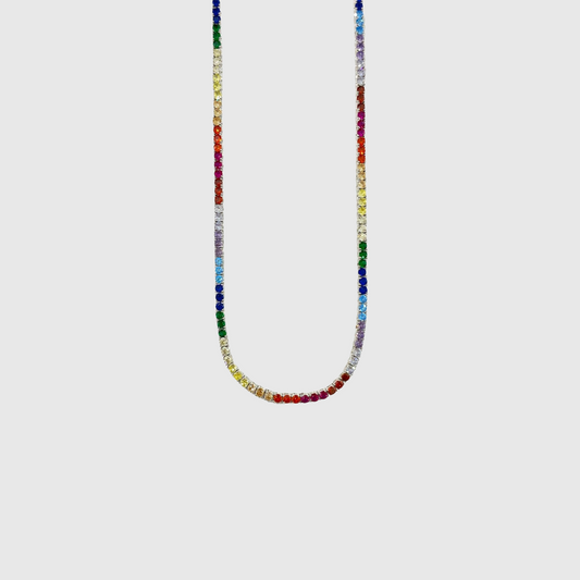 Rainbow Tenez Chain Silver 2mm