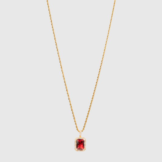 Red Sapphire Necklace Gold