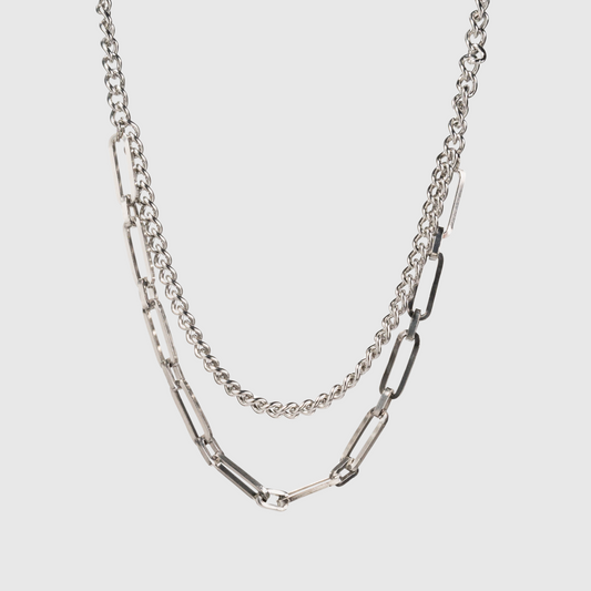 Silver Double Stacks Necklace