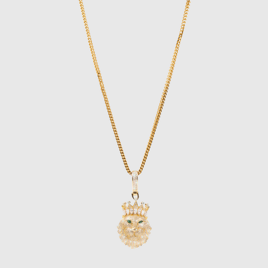 Crowned Lion Head Necklace